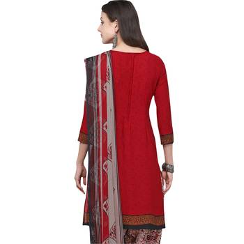 Red Abstract Print Blended Cotton Salwar 2