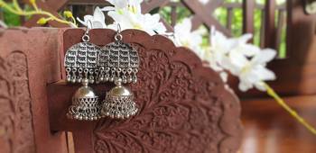 Oxidised Jhumki Earrings 1