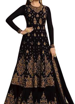 Black Embroidered Georgette Salwar 2