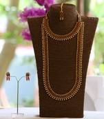 Maroon with rose gold pearl south indian bridal jewellery set