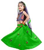 Multicolor plain cotton silk stitched lehenga
