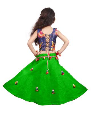 Multicolor plain cotton silk stitched lehenga 2