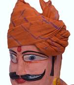 Orange printed cotton men-wedding-dresses