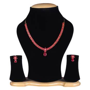 Party Wear Cubic Zirconia Traditional Necklace Set For Women & Girls 2