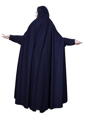 Justkartit Women'S Hosiery Plain Navy Blue Color Arabic Style Chaderi Burkha 3