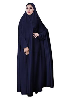 Justkartit Women'S Hosiery Plain Navy Blue Color Arabic Style Chaderi Burkha 4
