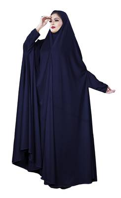 Justkartit Women'S Hosiery Plain Navy Blue Color Arabic Style Chaderi Burkha 5