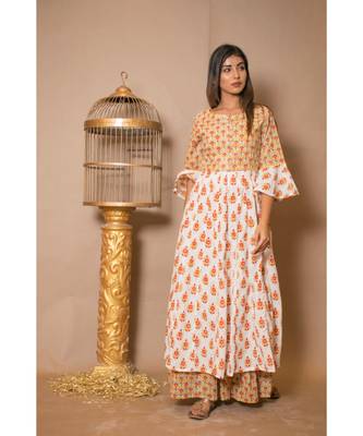 off white plain Cotton stitched kurta sets 1