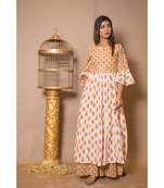 off white plain Cotton stitched kurta sets