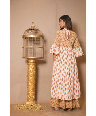 off white plain Cotton stitched kurta sets 2