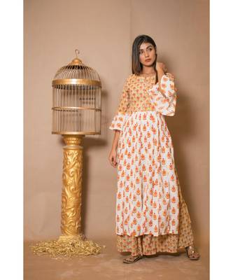 off white plain Cotton stitched kurta sets 3