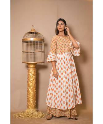 off white plain Cotton stitched kurta sets 4