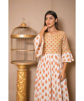 off white plain Cotton stitched kurta sets 5