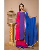 Pink plain Cotton stitched kurta sets