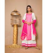 White plain Cotton stitched kurta sets