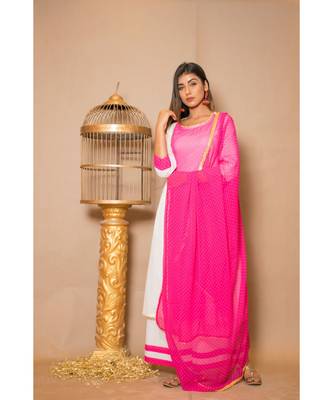 White plain Cotton stitched kurta sets 4