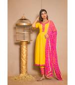 Yellow plain Cotton stitched kurta sets