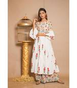 White plain Cotton stitched kurta sets