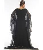 black georgette embroidered zari_work islamic-kaftans