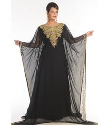 Black Georgette Embroidered Zari_Work Islamic-Kaftans