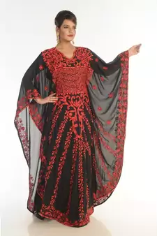 Black Georgette Embroidered Zari_Work Islamic-Kaftans