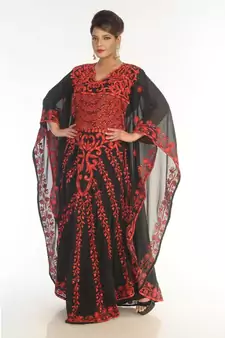 Black Georgette Embroidered Zari_Work Islamic-Kaftans