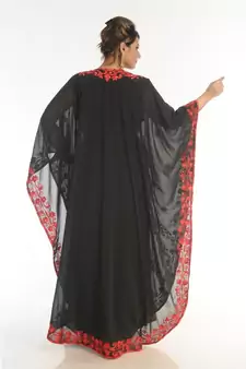 Black Georgette Embroidered Zari_Work Islamic-Kaftans