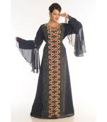 Black Georgette Embroidered Zari_Work Islamic-Kaftans
