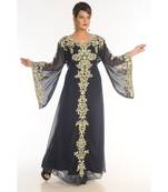 Black Georgette Embroidered Zari_Work Islamic-Kaftans