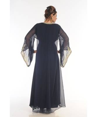Black Georgette Embroidered Zari_Work Islamic-Kaftans 5