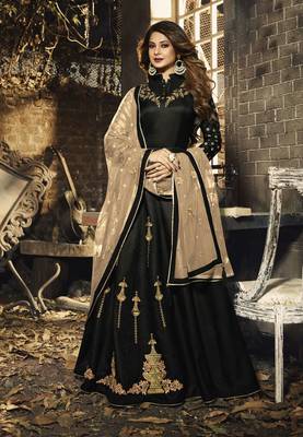 Black Embroidered Silk Blend Salwar 1