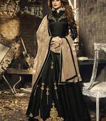 Black Embroidered Silk Blend Salwar
