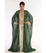 Multicolor Georgette Embroidered Zari_Work Islamic-Kaftans