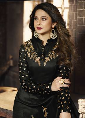 Black Embroidered Silk Blend Salwar 3
