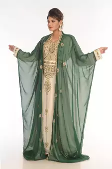 Multicolor Georgette Embroidered Zari_Work Islamic-Kaftans