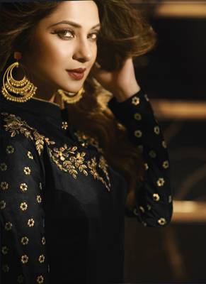 Black Embroidered Silk Blend Salwar 4