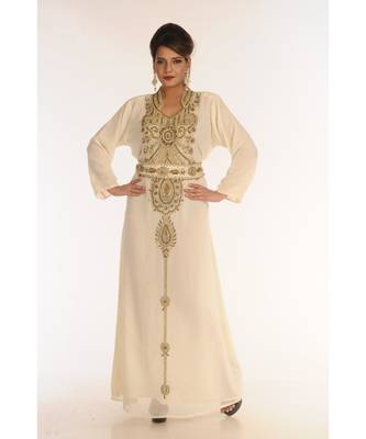 Multicolor Georgette Embroidered Zari_Work Islamic-Kaftans 5