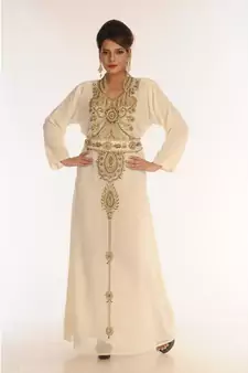 Multicolor Georgette Embroidered Zari_Work Islamic-Kaftans