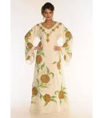Cream Georgette Embroidered Zari_Work Islamic-Kaftans