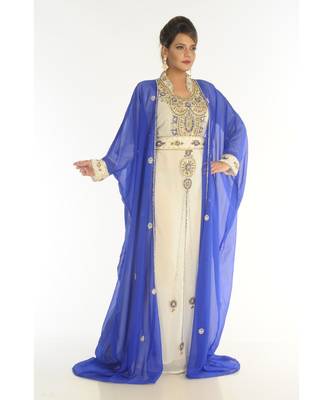 Multicolor Georgette Embroidered Zari_Work Islamic-Kaftans 2