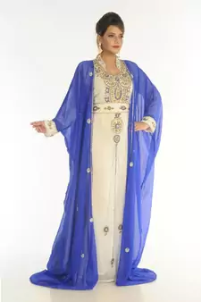 Multicolor Georgette Embroidered Zari_Work Islamic-Kaftans