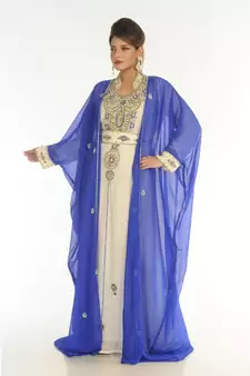 Multicolor Georgette Embroidered Zari_Work Islamic-Kaftans