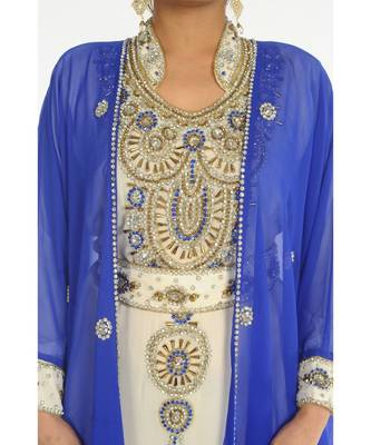 Multicolor Georgette Embroidered Zari_Work Islamic-Kaftans 4