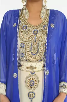 Multicolor Georgette Embroidered Zari_Work Islamic-Kaftans
