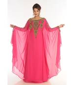 Pink Georgette Embroidered Zari_Work Islamic-Kaftans