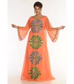 Orange Georgette Embroidered Zari_Work Islamic-Kaftans