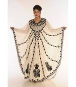 Cream Georgette Embroidered Zari_Work Islamic-Kaftans