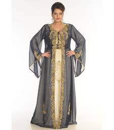 Multicolor Georgette Embroidered Zari_Work Islamic-Kaftans