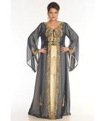 Multicolor Georgette Embroidered Zari_Work Islamic-Kaftans