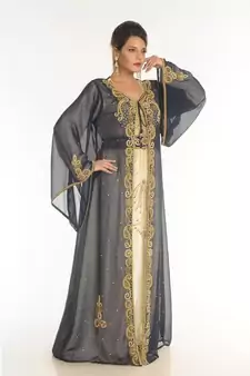 Multicolor Georgette Embroidered Zari_Work Islamic-Kaftans